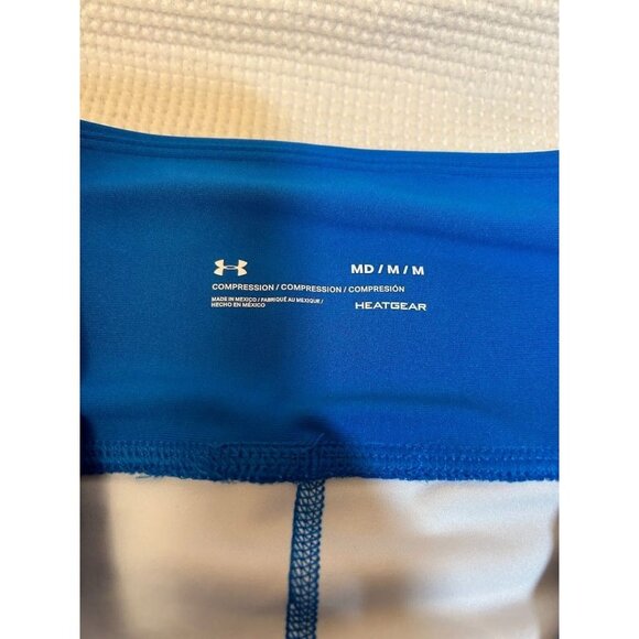 Under Armour‎ HeatGear Compression Leggings Blue Water Pattern Women's Size M - Picture 4 of 6